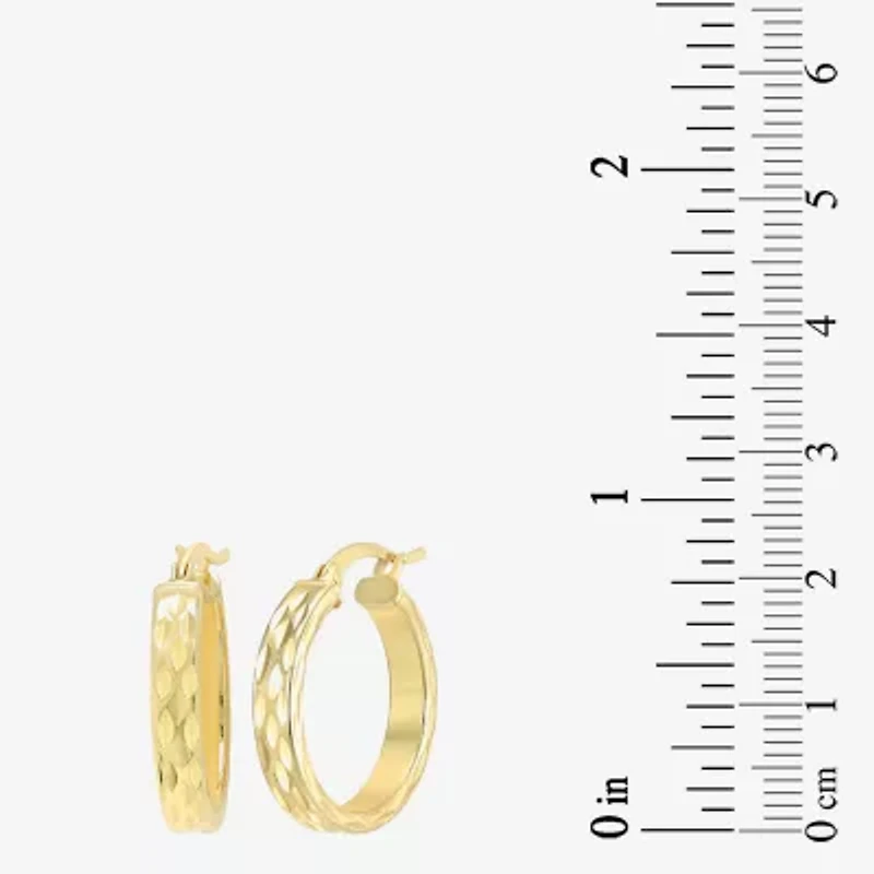 Womens 24K Gold Over Silver 20mm Round Hoop Earrings