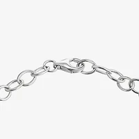 Diamonart Womens Cubic Zirconia Sterling Silver Butterfly Flower Charm Bracelet