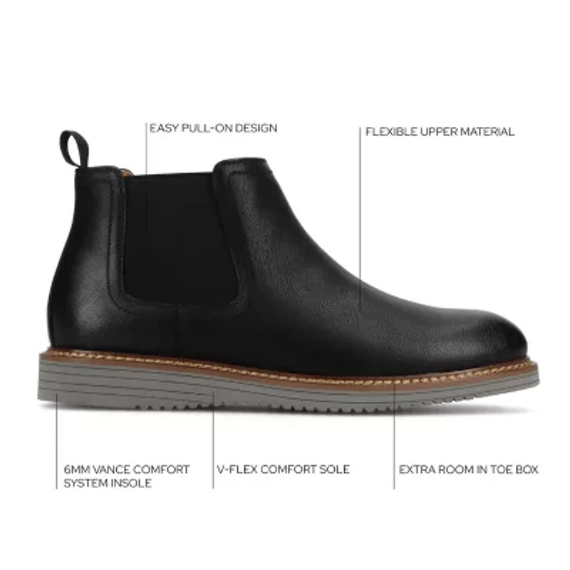 Vance Co Mens Salter Flat Heel Chelsea Boots