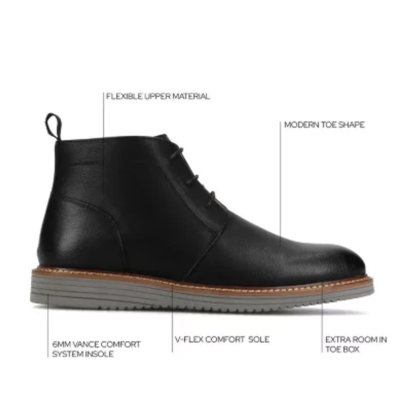 Vance Co Mens Stratton Flat Heel Chukka Boots