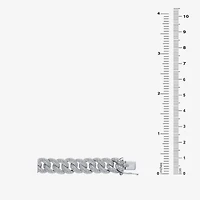 (F / Si2) Mens Sterling Silver 8 1/2 Inch Semisolid Curb Chain Bracelet