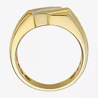 (F / Si2) Mens 11M 1/3 CT. T.W. Lab Grown White Diamond 14K Gold Over Silver Band