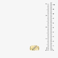 (F / Si2) Mens 11M 1/3 CT. T.W. Lab Grown White Diamond 14K Gold Over Silver Band