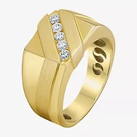 (F / Si2) Mens 11M 1/3 CT. T.W. Lab Grown White Diamond 14K Gold Over Silver Band