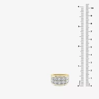 (F / Si2) Mens 14MM 2 CT. T.W. Lab Grown White Diamond 14K Gold Over Silver Band