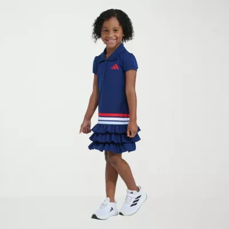 adidas Little Girls Short Sleeve T-Shirt Dress