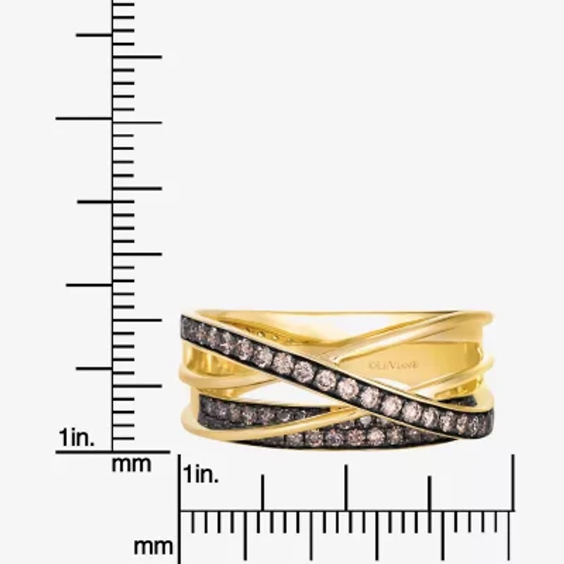 Levian Corp Le Vian Womens /8 CT. T.W. Natural Champagne Diamond 14K Gold Round Cocktail Ring