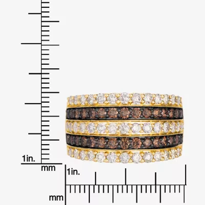 Levian Corp Le Vian Womens 1 7/8 CT. T.W. Natural Champagne Diamond 14K Gold Round Cocktail Ring