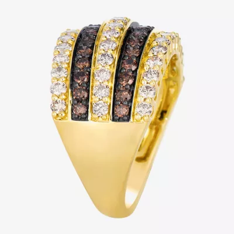Levian Corp Le Vian Womens 1 7/8 CT. T.W. Natural Champagne Diamond 14K Gold Round Cocktail Ring