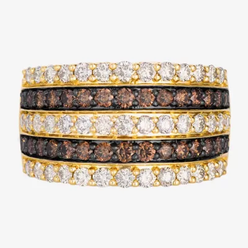 Levian Corp Le Vian Womens 1 7/8 CT. T.W. Natural Champagne Diamond 14K Gold Round Cocktail Ring