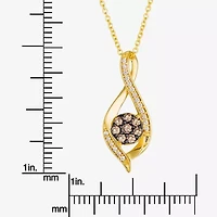 Levian Corp Le Vian (Champagne, I1-I2) Womens 1/3 CT. T.W. Natural Champagne Diamond 14K Gold Pendant Necklace