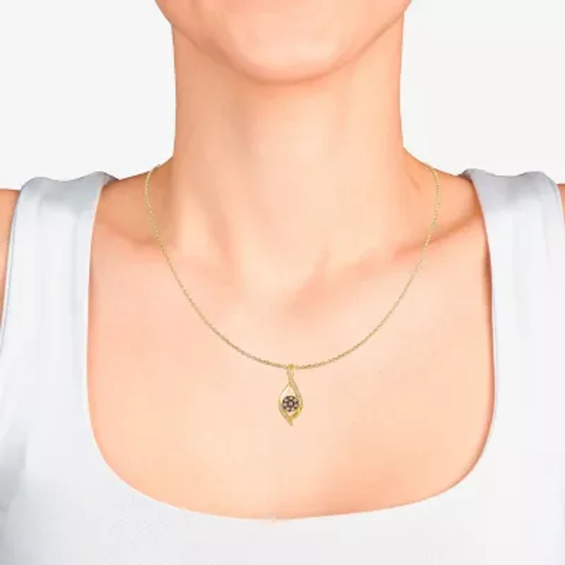 Levian Corp Le Vian (Champagne, I1-I2) Womens 1/3 CT. T.W. Natural Champagne Diamond 14K Gold Pendant Necklace
