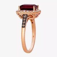 Le Vian Grand Sample Sale Le Vian Grand Sample Sale Limited Quantities! Womens 1/3 CT. T.W. Genuine Red Rhodolite 14K Rose Gold Halo Side Stone Cocktail Ring