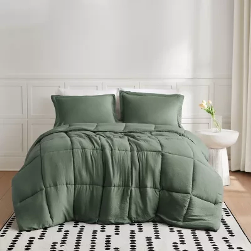 Truly Soft Solid Garment Washed 3-pc. Easy Care Comforter Set