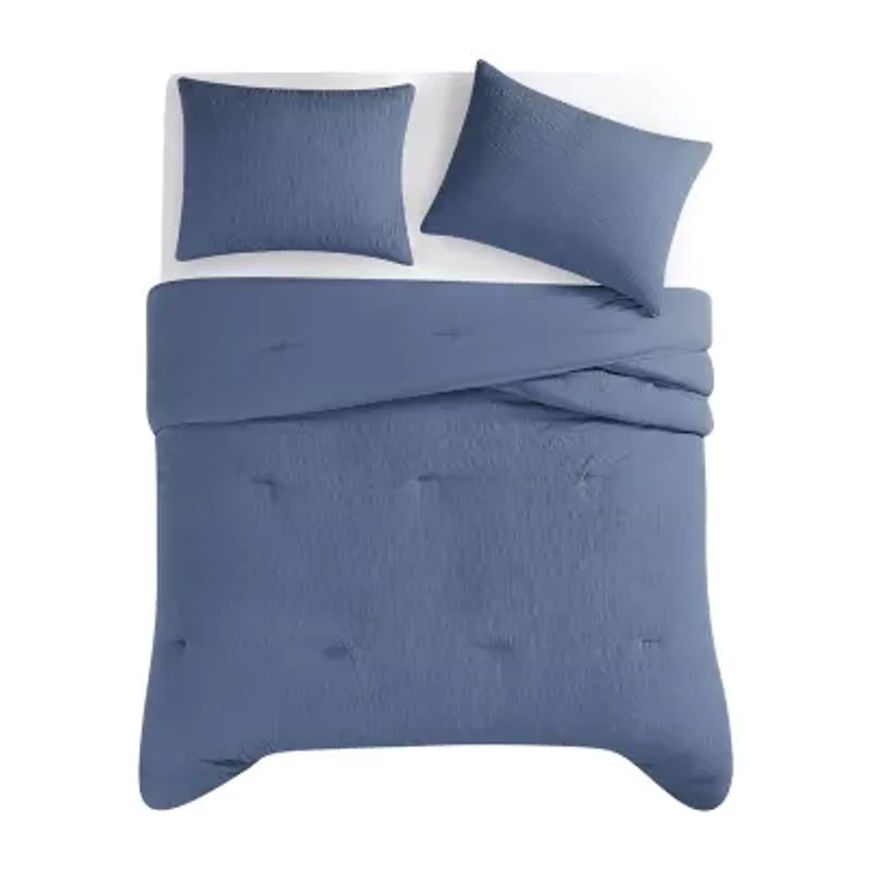 Truly Soft Crinkle Garment Washed Easy Care Comforter Set