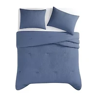 Truly Soft Crinkle Garment Washed Easy Care Comforter Set