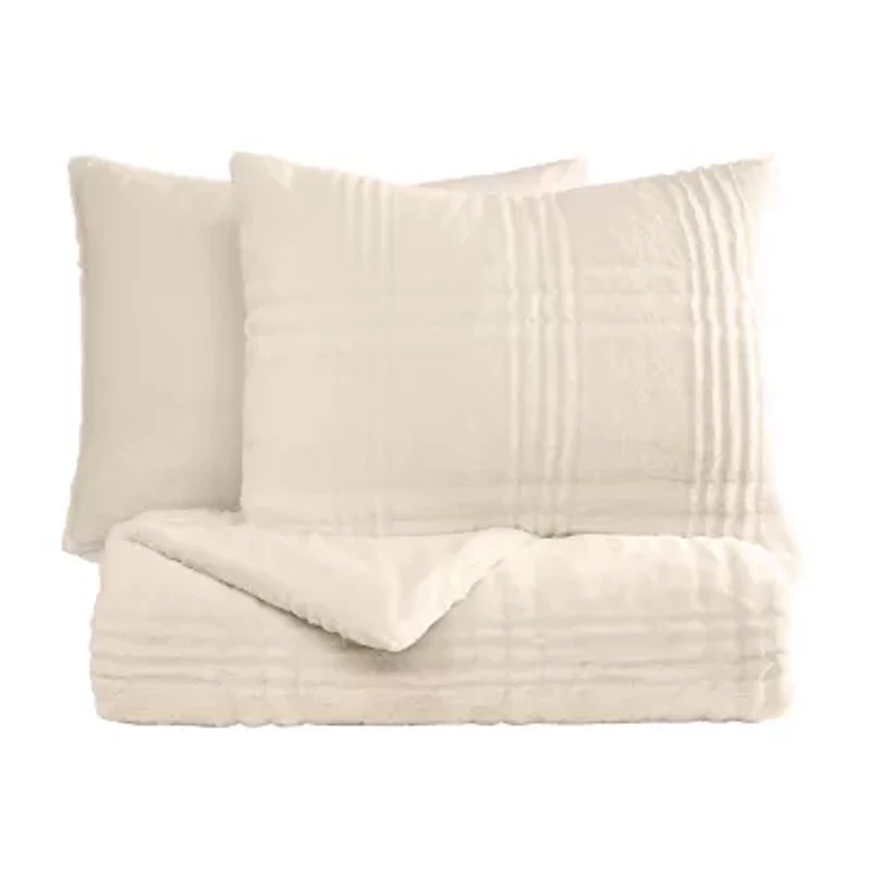 Brooklyn Loom Carved Faux Fur 3-pc. Easy Care Comforter Set