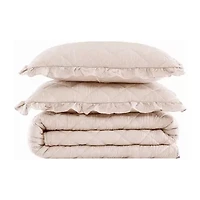 Truly Soft Crinkle Ruffle Easy Care Quilt Set