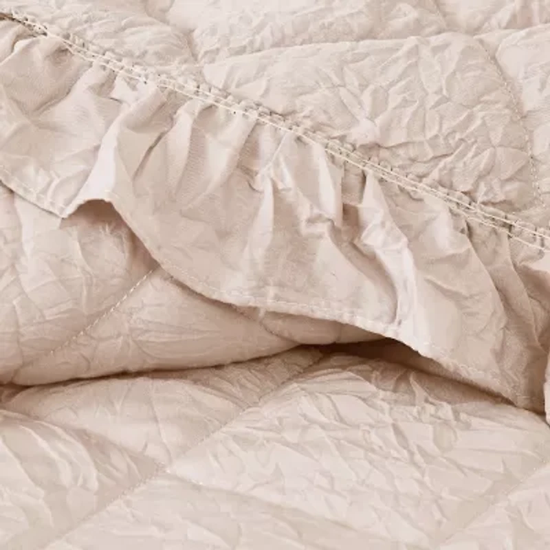 Truly Soft Crinkle Ruffle Easy Care Quilt Set