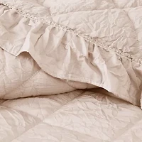 Truly Soft Crinkle Ruffle Easy Care Quilt Set