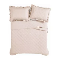 Truly Soft Crinkle Ruffle Easy Care Quilt Set