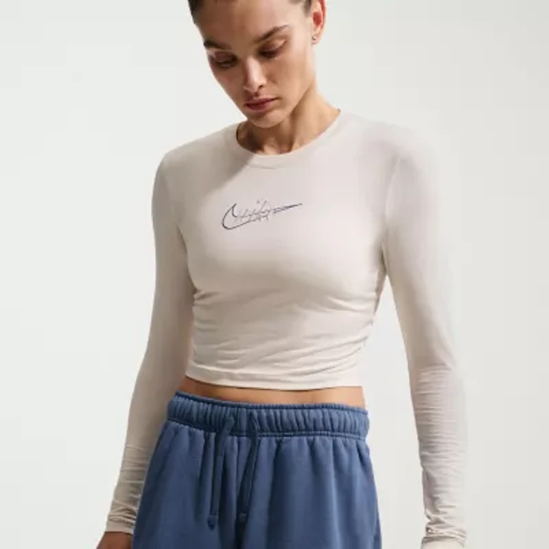 Nike Womens Mid Rise Drawstring Waist Active Pull-On Short