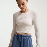 Nike Womens Mid Rise Drawstring Waist Active Pull-On Short
