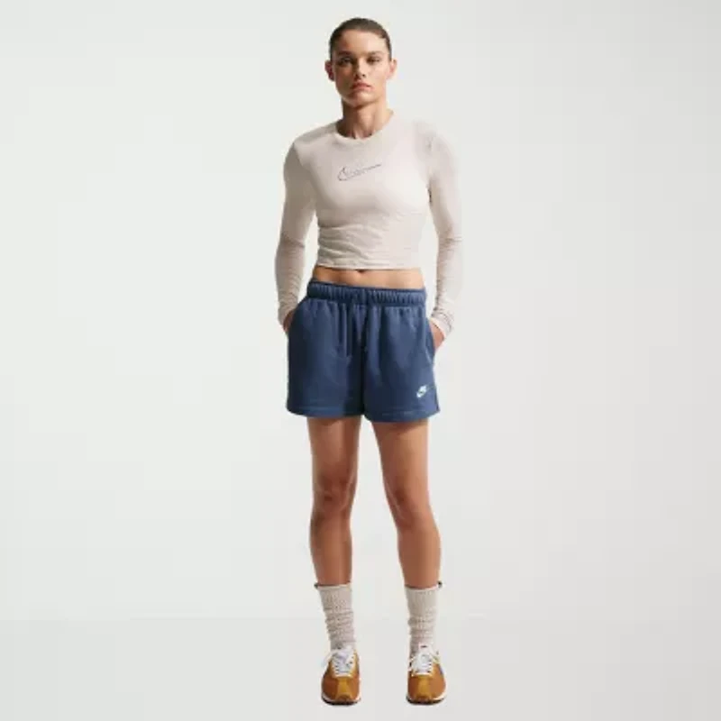 Nike Womens Mid Rise Drawstring Waist Active Pull-On Short
