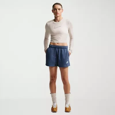 Nike Womens Mid Rise Drawstring Waist Active Pull-On Short