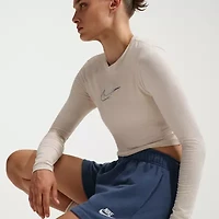 Nike Womens Mid Rise Drawstring Waist Active Pull-On Short