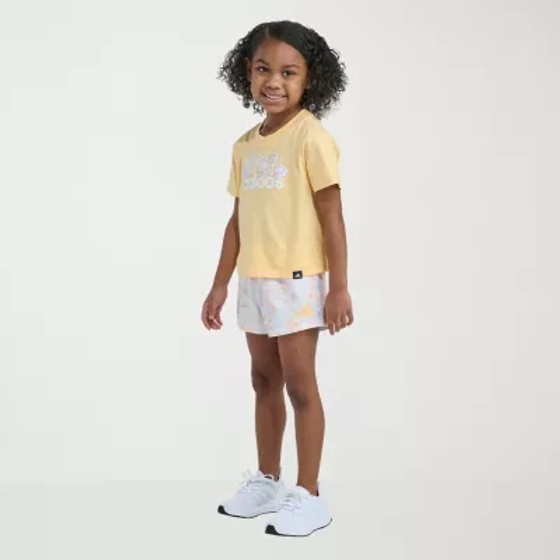 adidas Little Girls 2-pc. Short Set
