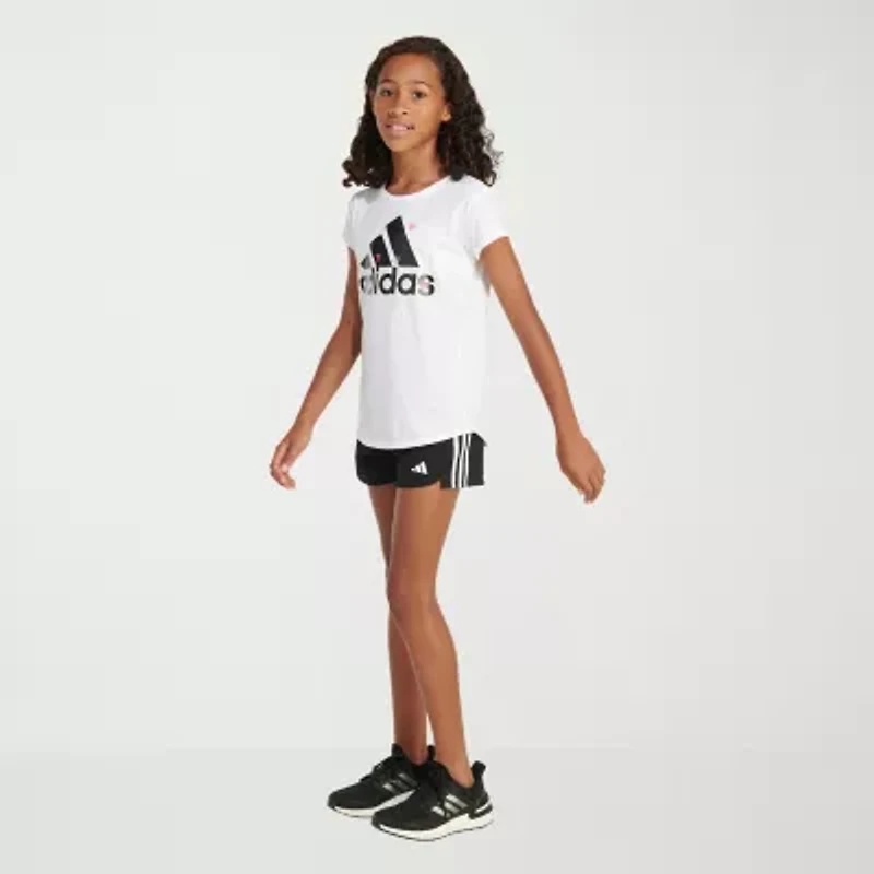 adidas Big Kid Girls Crew Neck Short Sleeve Regular Fit Graphic T-Shirt