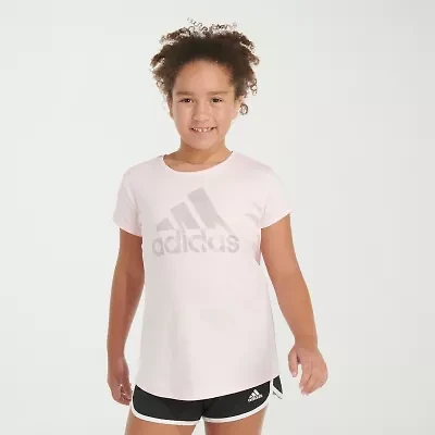 adidas Big Kid Girls Crew Neck Short Sleeve Regular Fit Graphic T-Shirt