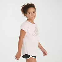 adidas Big Kid Girls Crew Neck Short Sleeve Regular Fit Graphic T-Shirt