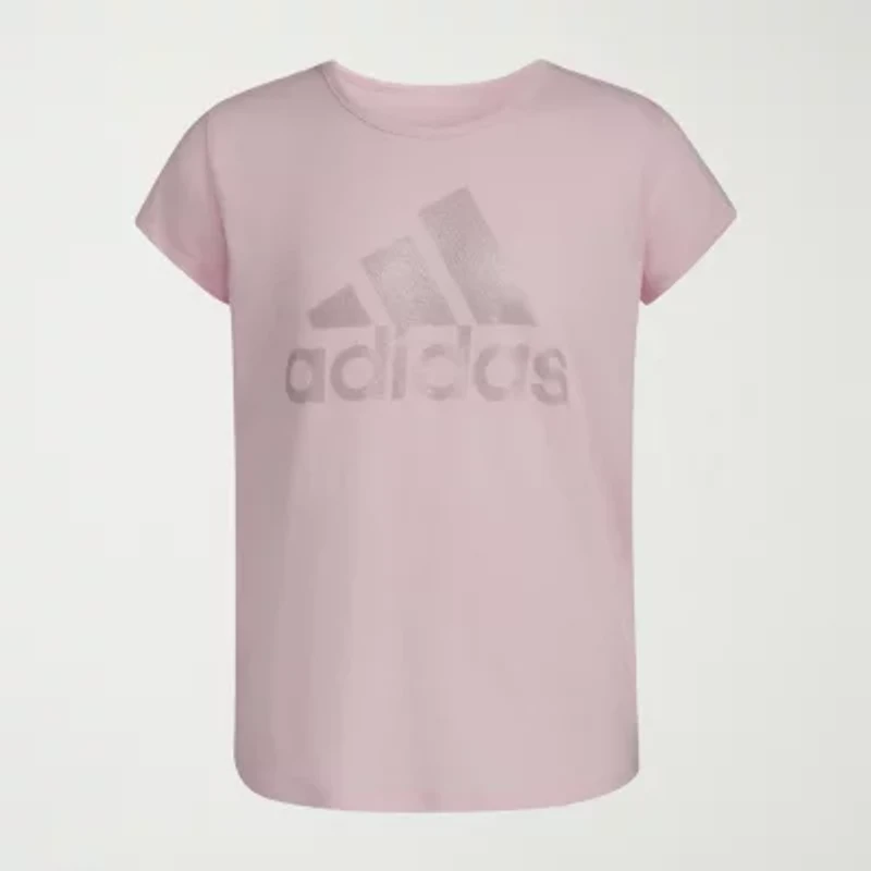 adidas Big Kid Girls Crew Neck Short Sleeve Regular Fit Graphic T-Shirt