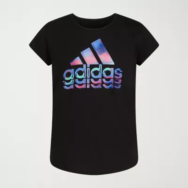 adidas Big Kid Girls Crew Neck Short Sleeve Regular Fit Graphic T-Shirt