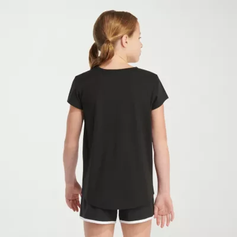 adidas Big Kid Girls Crew Neck Short Sleeve Regular Fit Graphic T-Shirt