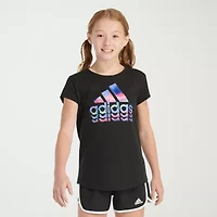 adidas Big Kid Girls Crew Neck Short Sleeve Regular Fit Graphic T-Shirt
