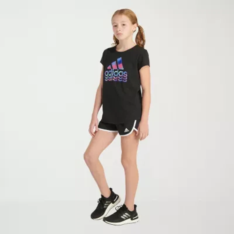 adidas Big Kid Girls Crew Neck Short Sleeve Regular Fit Graphic T-Shirt