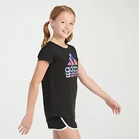 adidas Big Kid Girls Crew Neck Short Sleeve Regular Fit Graphic T-Shirt