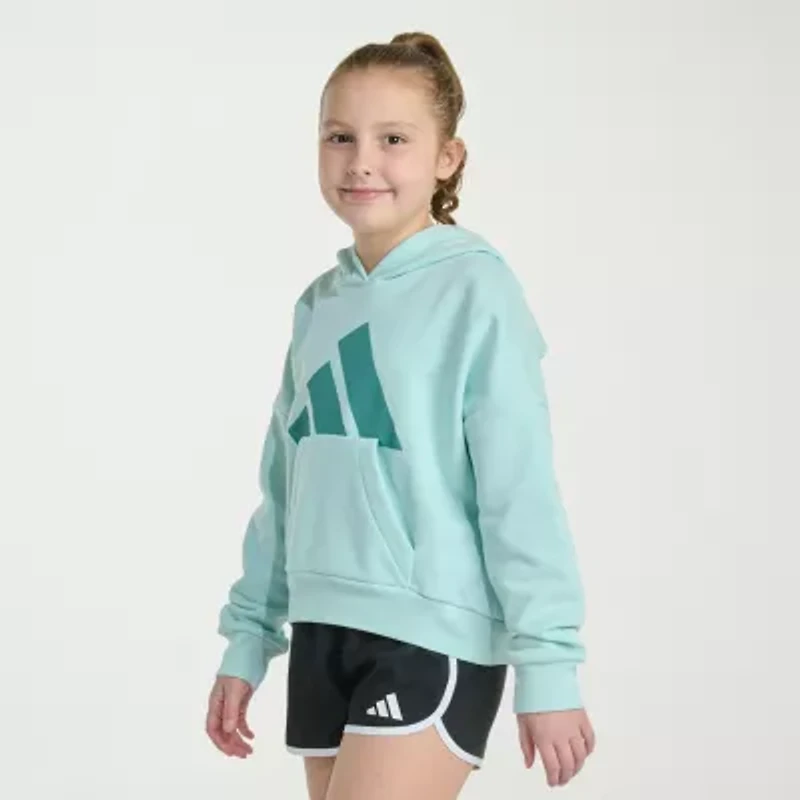 adidas Big Kid Girls Long Sleeve Fleece Active Hoodie