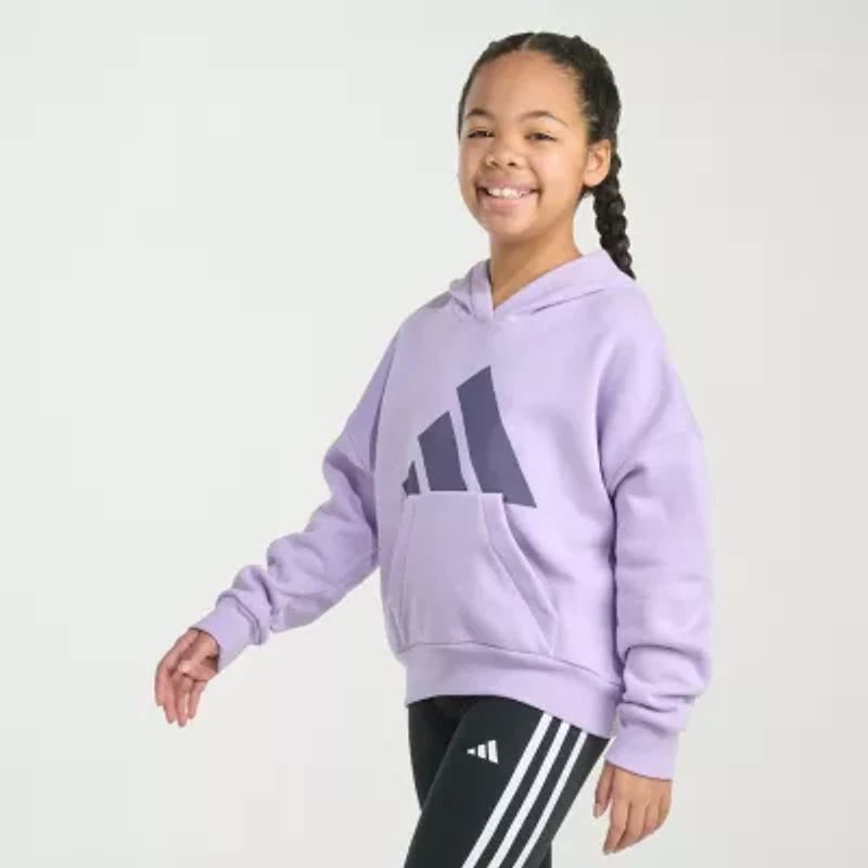 adidas Big Kid Girls Long Sleeve Fleece Active Hoodie