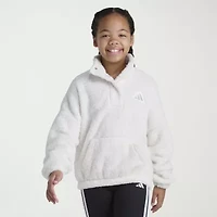 adidas Sherpa Big Kid Girls Mock Neck Long Sleeve Active Quarter-Zip Pullover