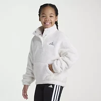 adidas Sherpa Big Kid Girls Mock Neck Long Sleeve Active Quarter-Zip Pullover