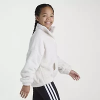 adidas Sherpa Big Kid Girls Mock Neck Long Sleeve Active Quarter-Zip Pullover