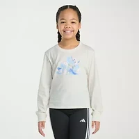 adidas Big Kid Girls Crew Neck Long Sleeve Regular Fit Graphic T-Shirt