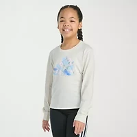 adidas Big Kid Girls Crew Neck Long Sleeve Regular Fit Graphic T-Shirt