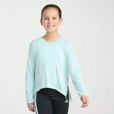 adidas Big Kid Girls Crew Neck Long Sleeve Regular Fit Graphic T-Shirt
