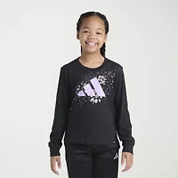 adidas Big Kid Girls Crew Neck Long Sleeve Regular Fit Graphic T-Shirt