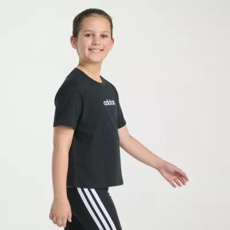 adidas Big Kid Girls Crew Neck Short Sleeve Regular Fit Graphic T-Shirt